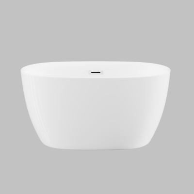 47" Acrylic Freestanding Oval Soaking Bathtub with High-Gloss Finish, Gloss White