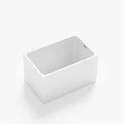 47" Acrylic Freestanding Bathtub with Built-In Seat, Gloss White