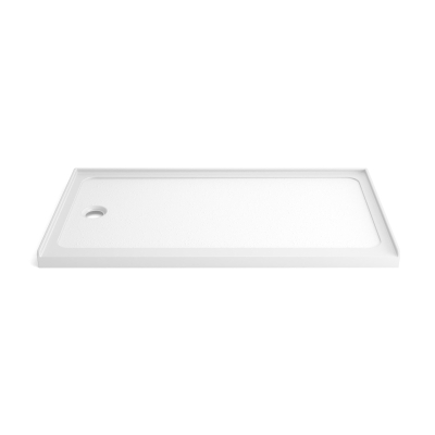 32" x 60" Acrylic Shower Base with Rigid No-Flex Construction, Gloss White