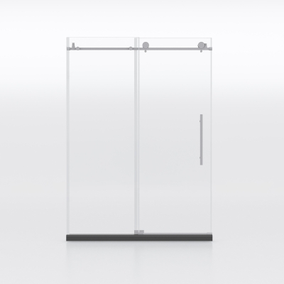 Frameless Shower Door with Stainless Steel Hardware, Brushed Nickel