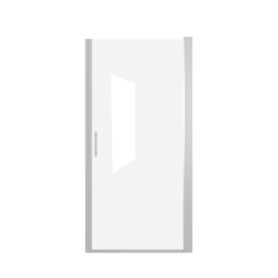 28" Pivot Shower Door with Explosion-Proof Film and Tempered Glass, Chrome