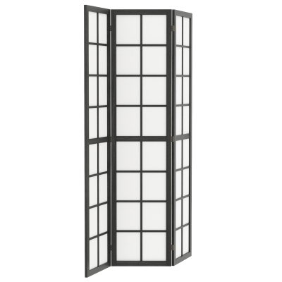 HOMCOM 3 Panel Room Divider, 5.6 ft Folding Wall Divider Room Partition for Home Office, Bedroom, Black