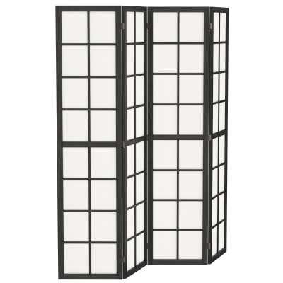 HOMCOM 4 Panel Room Divider, 5.6 ft Folding Wall Divider Room Partition for Home Office, Bedroom, Living Room, Black