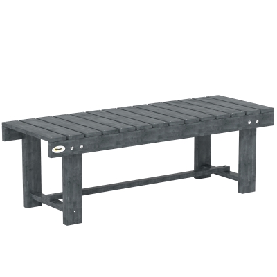 Outsunny Outdoor Garden Bench, Backless Patio Fir Wood Stool, Armless Loveseat, 43.25" x 15" x 13.75", Grey