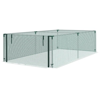 Outsunny 8' x 4' Plant Protection Cage with Zipper Roll-Up Door, Plant Protector from Animals with Galvanised Steel Frame