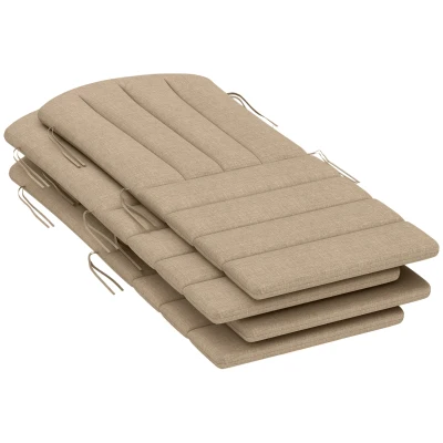 Outsunny Set of 4 Patio Chair Cushions, High Back Adirondack Chair Cushion with Ties, High-Density Foam, Beige
