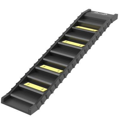 PawHut Foldable Dog Car Ramp, Dog Ramp with Anti-Slip Steps, Pet Stairs for Senior Pets to Access Cars and High Beds, Black