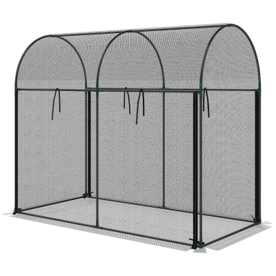 Outsunny 6' x 3' Plant Protection Crop Cage with Zipper Door, Black