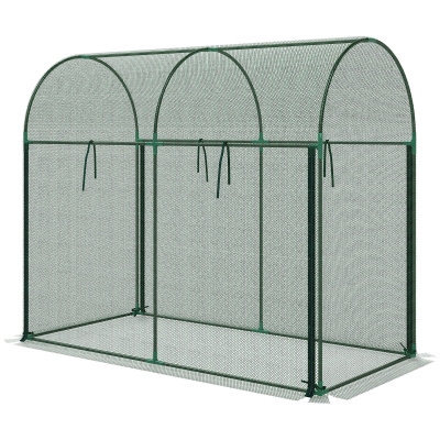 Outsunny 6' x 3' Outdoor Crop Protection Cage with Zippered Door, Green
