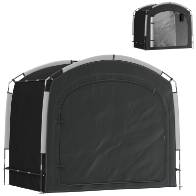 Outsunny Bike Storage Shed Tent, Portable and Waterproof with 210D Oxford Fabric and Carry Bag for 3-4 Bicycles, Black