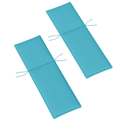 Outsunny Set of 2 Foldable Outdoor Chaise Lounge Cushions, Light Blue