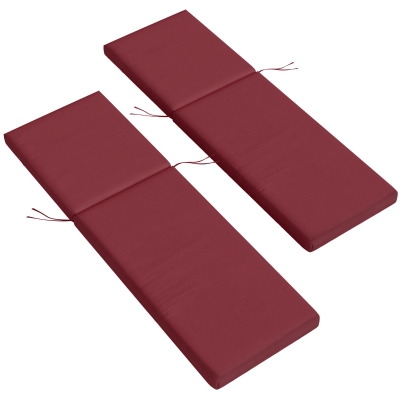 Outsunny 2-Piece Back and Seat Cushion Pillows Replacement, Patio Chair Cushions Set with Ties for Indoor Outdoor, Wine Red