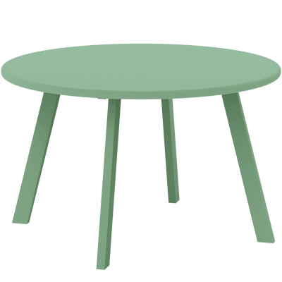 Outsunny Round Outdoor Side Table, Patio Coffee Table with Metal Frame and Non-Slip Foot Pads, Green