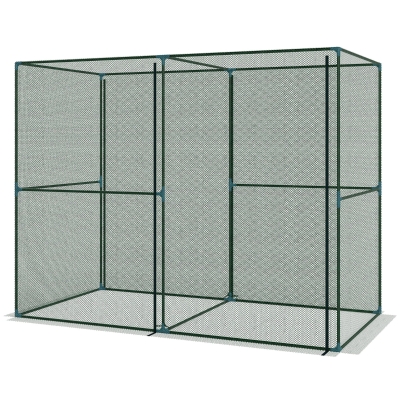 Outsunny Walk-in Plant Cage with Zippered Door, 7.9' x 3.9' x 6.1', Green