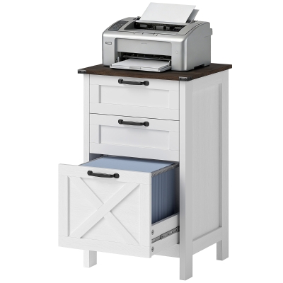 File Cabinet 18.1" W x 15.7" D x 29.5" H Distressed White