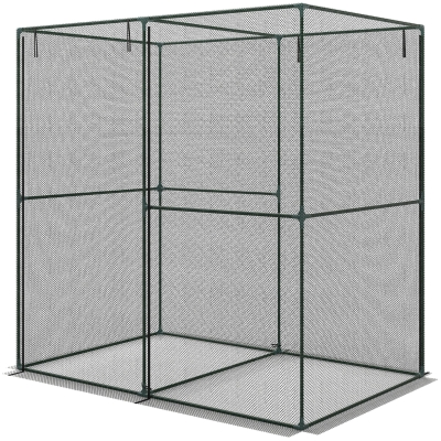 Outsunny 6' x 4' Crop Cage Plant Tent with Zippered Doors, Black