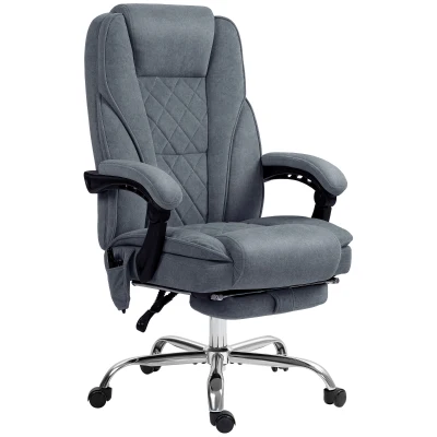 Vinsetto Massage Office Chair, Reclining Computer Chair with Adjustable Height and Footrest, Dark Grey
