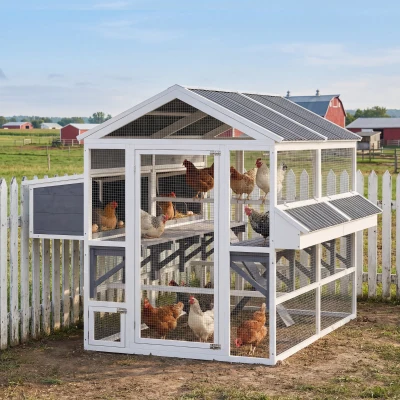 PawHut Wooden Chicken Coop with Nesting Boxes & Waterproof Roof