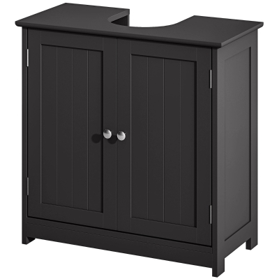 kleankin Bathroom Sink Cabinet with U-Shape Cut-Out, Black