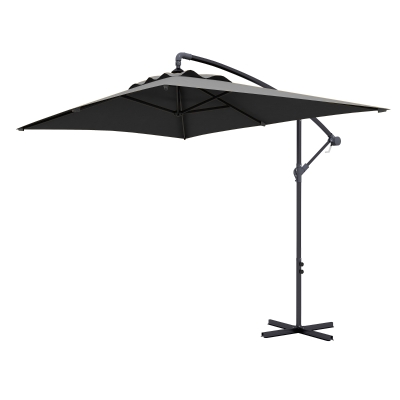 Outsunny 3(m) patio offset umbrella, with Cross Base - Dark Grey