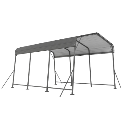 Outsunny 11 x 15FT Metal Carport, Heavy-Duty Carport Canopy with Reinforced Frame & Galvanized Steel Roof, Dark Grey