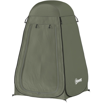 Outsunny Pop Up Shower Tent, Portable Privacy Room for Outdoor Changing, Dressing, Fishing Storage with Carrying Bag, Green
