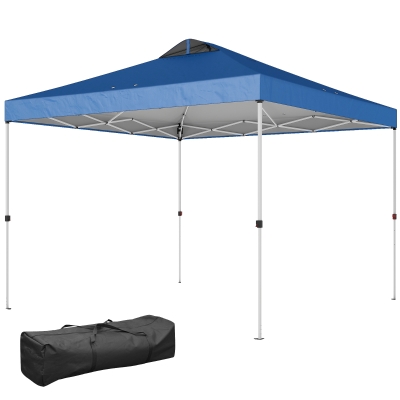 Outsunny Pop Up Canopy Waterproof Canopy Tent with Carrying Bag for Parties Garden BBQs 9.8' x 9.8', Blue