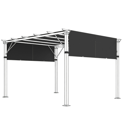 Outsunny 2 Pcs UV Protection Pergola Replacement Canopy, Pergola Shade Cover, Easy to Install, for 10' x 10' Pergola, Black