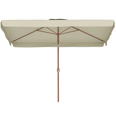 Outsunny Patio Umbrella 118.1" x 78.7" Outdoor Parasol UV50+ Protection in Beige