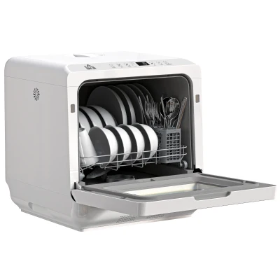 HOMCOM Portable Dishwasher, Counter Dishwasher with 4 Place Settings, 5 Washing Programs, Air-Dry Function, 6L Water Tank