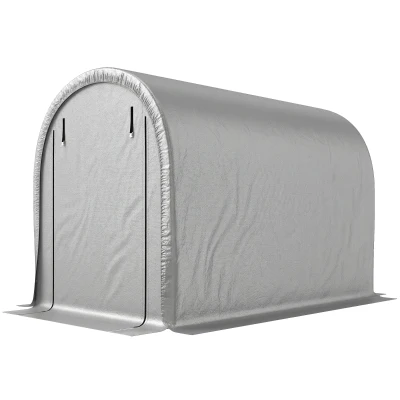Outsunny 8' x 5' Portable Shed, Water-Resistant Bike Tent with Roll-up Zipper Door and Galvanized Metal Frame for Bike