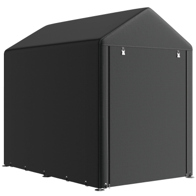 Outsunny 4 x 6ft Outdoor Storage Shed Tent, Portable Shed with Roll-up Door for Motorcycle, Bike, Garden Tools