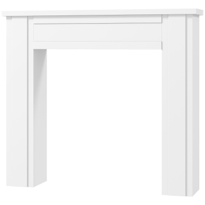 HOMCOM Modern Freestanding Fireplace Mantel, 44.7" W, White