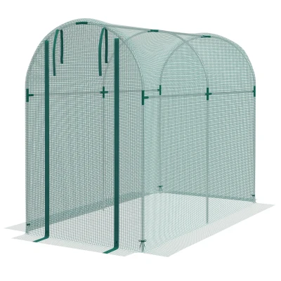 Outsunny Galvanized Steel Crop Cage, Plant Protection Tent with Zippered Door, 4' x 8', Green