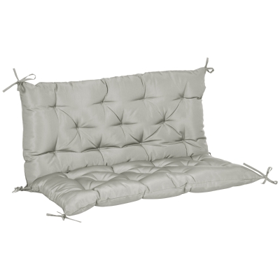 Outsunny 2-Seater Garden Bench Cushion Swing Chair Mat Replacement with Backrest, for Indoor and Outdoor, 39.4"x38.6", Grey