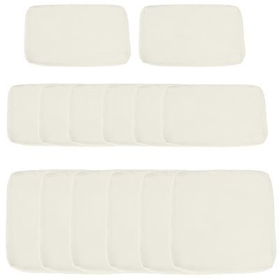 Outsunny Outdoor 14pc Patio Rattan Sofa Set Cushion Polyester Cover Replacement Set - No Cushion Included, Cream White