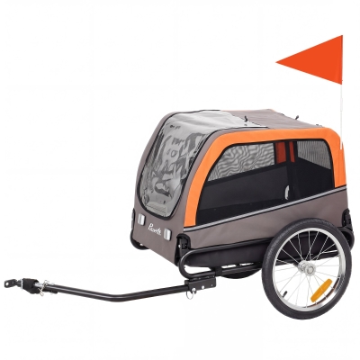 PawHut Dog Bike Trailer, Pet Carrier with Quick Release Wheels & Safety Leash