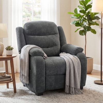HOMCOM Massage Recliner Chair, Power Recliner with Quiet Brushless Motor, Remote, Pockets, 2 Memory Positions, Dark Grey