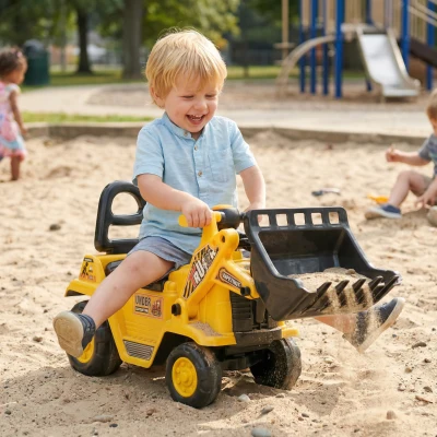 HOMCOM 3-in-1 Ride On Toy Bulldozer, Construction Truck