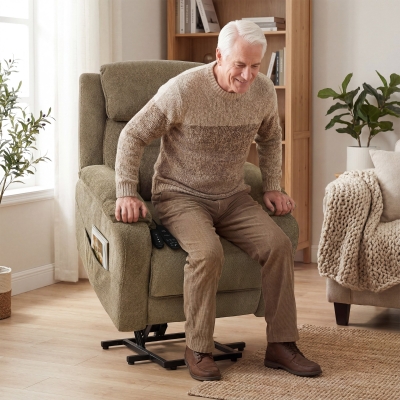 HOMCOM Power Recliner Chair with Massage, Electric Lift Chair for Elderly with Side Pockets, 2 Memory Positions, Remote, Brown