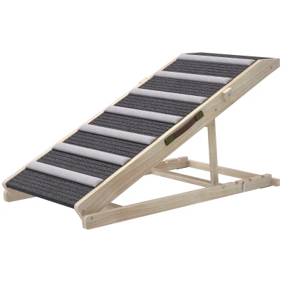 PawHut Dog Ramp for Couch, Foldable Pet Ramp for Small to Large Dog, 4 Adjustable Height from 14" to 20"