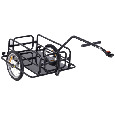 Aosom Heavy-Duty Bike Cargo Trailer, 16" Wheels, Black