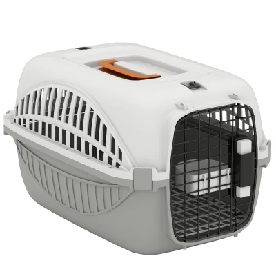 PawHut Airline Approved Pet Carrier for Mini Dogs and Cats with Steel Wire Door, Water Bowl, for Car, Airplane, Outdoor