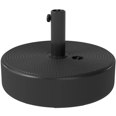 Outsunny Patio Umbrella Base 33 lbs Water or 42 lbs Sand Filled, Outdoor Umbrella Stand for 1.5"/1.9" Poles Black