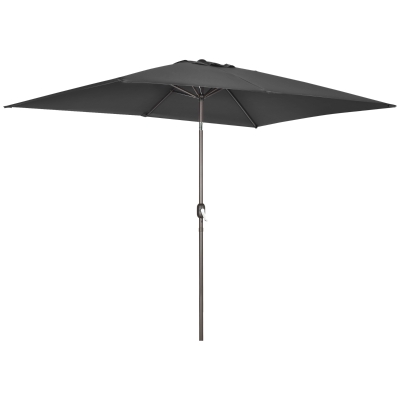 Outsunny 6.5x10ft Patio Umbrella, Rectangle Market Umbrella, Black