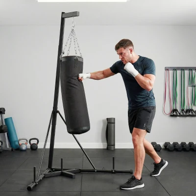 Soozier Adjustable Freestanding Punching Bag with Stand, Black