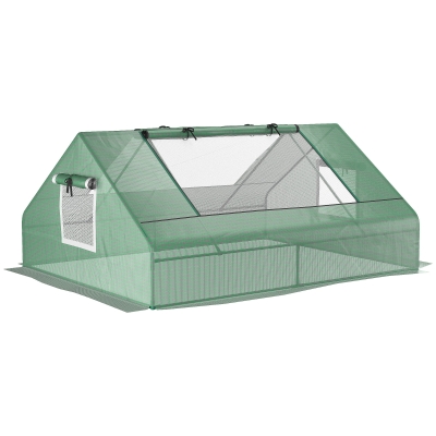 Outsunny 71" x 55" Mini Tunnel Greenhouse, Outdoor Plant Shed, Green