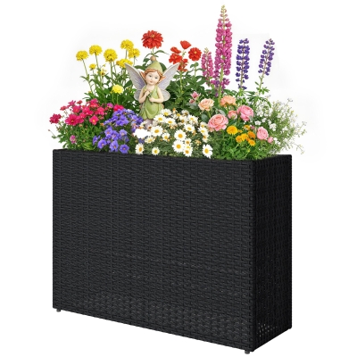 Outsunny Raised Garden Bed Elevated Planter with Liner, Gray