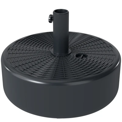 Outsunny Patio Umbrella Base with Handle Outdoor Umbrella Stand Holder for 1.5" and 1.9" Poles Black