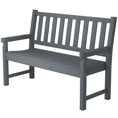 Outsunny 2-Person Outdoor Bench, 530 lbs Capacity, Gray